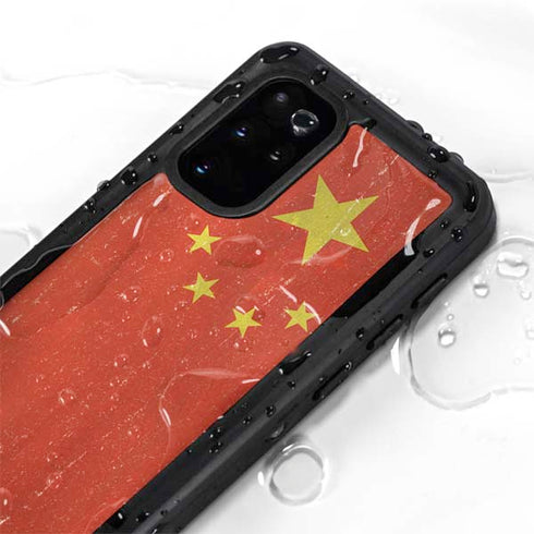 Chinese Flag Distressed Galaxy S20 Plus Waterproof Case